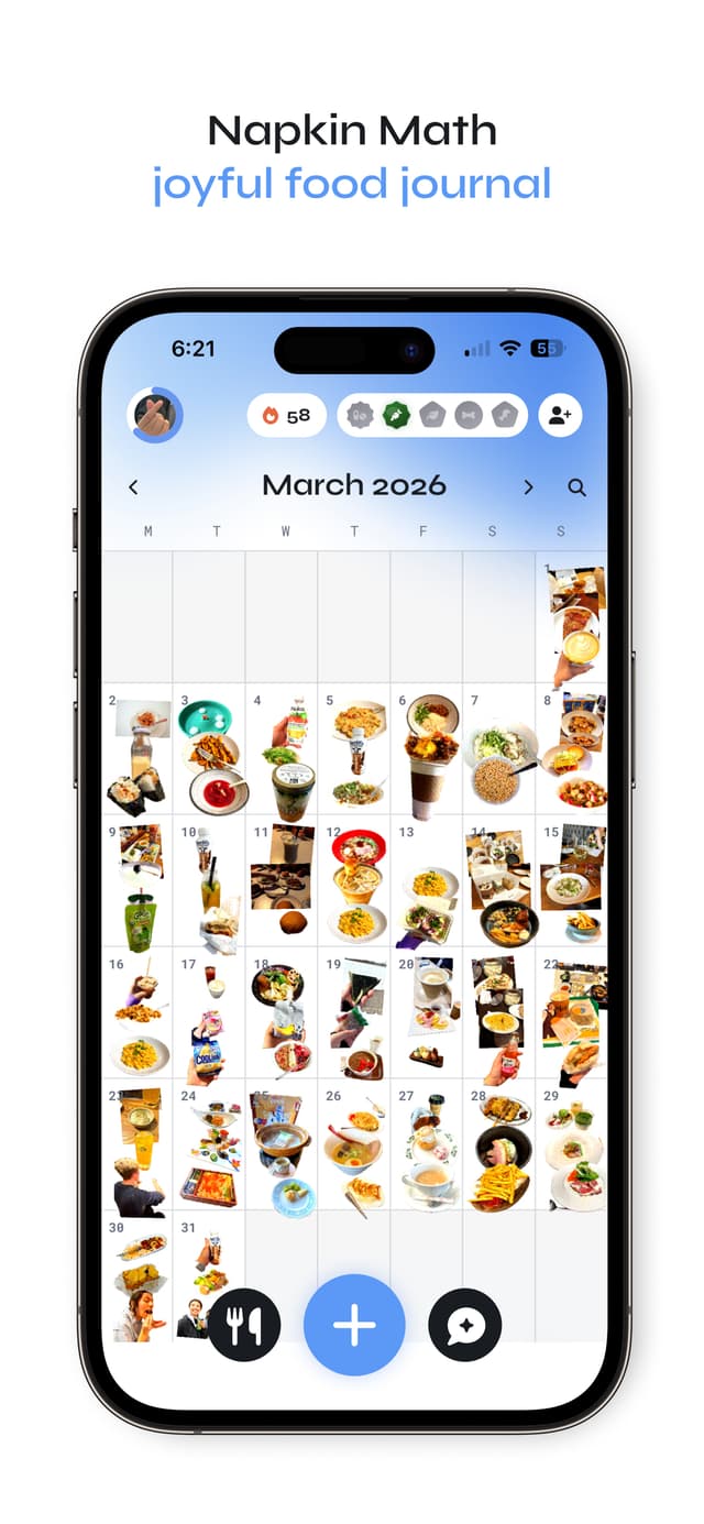 Napkin Math calendar view